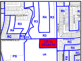 Despite area residents concerns of traffic safety, noise and decreased home values, city council voted 6-1 in favour on April 24 to redistrict a piece of land from urban reserve to direct control at the future intersection of 94 Street and SouthPointe Boulevard. According to the developer, Stantec, the site might see the development of a gas station and car wash, a coffee shop, hair salon, doctor’s office, daycare or food outlet.