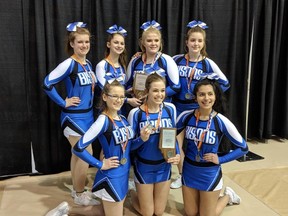 The Ardrossan Bisons senior high cheerleading team is new to the competitive scene, but still managed to capture a silver medal at the recent provincial championships in Lethbridge. Photo supplied