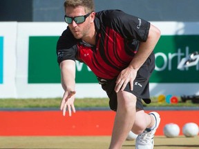 Greg Wilson (second) achieved a fourth-place finish in Lawn Bowling men's triples as part of team Canada at the 2018 Commonwealth Games.