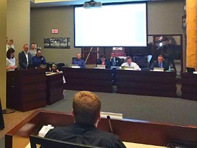 Laura McDonald, Tim Aylesworth and other members of the Friends of Fireside School Society appeared before council on Monday night in Cochrane.