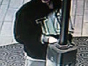 A male police suspect of shoplifting from a store downtown Kingston, Ont. on Friday April 27, 2018. Photo supplied by Kingston Police
