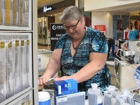 It's business as usual for Trish Thorn, the manager of Fast Time Watch and Jewellery Repair at Northgate Shopping Centre. The operation was located inside Sears until the local store closed in January. It's now located in a kiosk in the mall.
CINDY MALES / FOR THE NUGGET