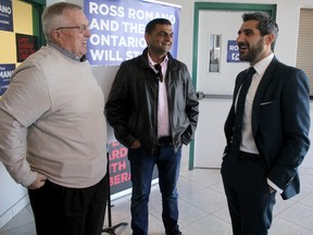 Sault Ste. Marie Progressive Conservative MPP Ross Romano speaks at the opening of his campaign office at 308 Great Northern Rd., on Saturday.