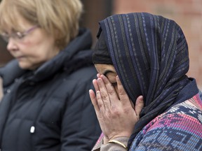 Brian Thompson/The Expositor
About 20 people gathered at Harmony Square in Brantford on Saturday for an interfaith prayer service for those injured and killed in Toronto last week by a van intentionally driven down a stretch of sidewalk.