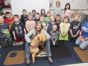 KEVIN RUSHWORTH HIGH RIVER TIMES/POSTMEDIA NETWORK. Denise Saunderson's Grade 1 students at École Joe Clark School raised the most money from the school's recent lemonade stand and received the opportunity to select a charity and donate the entirety of the school's funds, $170, to the not-for-profit of choice. Pictured above, the youth selected High River area animal shelter Heaven Can Wait.