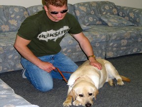 Jamey Wagner, a resident of Sherwood Park, and his guide dog Mario. 

Photo Supplied