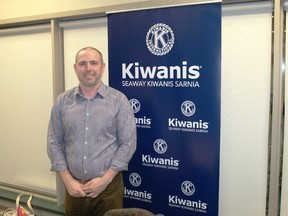 Dr. Blake Pearson spoke about the benefits of medical marijuana at the April 24 meeting of Sarnia's Seaway Kiwanis Club.
CARL HNATYSHYN/SARNIA THIS WEEK