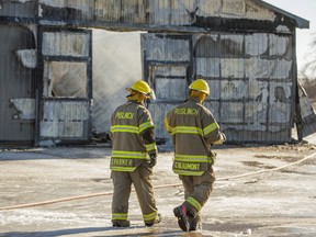 Aftermath of a fire where over 40 racehorses died at Classy Lane Stables, in Puslinch. (Postmedia file photo)