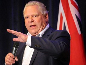 Ontario PC leader Doug Ford rallied supporters in Sault Ste. Marie on May 1. JEFFREY OUGLER/SAULT STAR