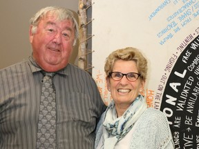 The Ontario Liberal Party is expected to confirm its candidate running in the Timmins riding for the June 7 provincial election. Mickey Auger, seen here with Liberal Leader Kathleen Wynne during the premier’s visit to Timmins in May 2017, has been named as a candidate; however, a formal nomination process is required. The Timmins Liberal Constituency Association is hosting a nomination meeting at Narduzzi’s Family Restaurant today beginning at 5:30 p.m. The meeting is open to local Liberal Party members and supporters.

(LEN GILLIS/The Daily Press file photo)