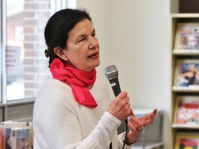 Author Plum Johnson speaks about her book, They Left Us Everything, at the Chatham Branch of the Chatham-Kent Public Library on Saturday. Her book was chosen for the library's CK Reads program, which encourages the community to read the same book. (Tom Morrison/Chatham This Week)