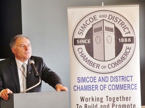 Norfolk Mayor Charlie Luke delivered 20 minutes of positive news during his annual state-of-the-county address in Renton Wednesday. Sponsor of the event is the Simcoe and District Chamber of Commerce. MONTE SONNENBERG / SIMCOE REFORMER