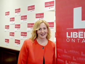 Margaret Schleier Stahl was officially announced as the provincial Liberal candidate for Chatham-Kent-Leamington on Wednesday at the Retro Suites Hotel in Chatham. (Trevor Terfloth/The Daily News)