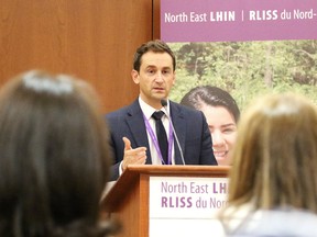 Jeremy Stevenson, CEO of the North East LHIN, announces funding of $1.9 million in Sudbury on Wednesday. The funding will support a nurse practitioner-led clinic in Sudbury and an aboriginal health access centre in Espanola and Massey. Gino Donato/Sudbury Star/Postmedia Network