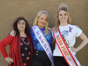 From left, committee member Rosetta Fournier, World’s Miss Great White North Tourism 2018 April Chapleau and Miss Fire Jennifer Savage are gearing up for a model and talent competition fundraiser in Timmins on Sept. 1. The event, a part of Make A Difference We Can All See, is themed Competing for a Cause. Chapleau said the fundraiser will support a charity chosen by the community, as well as competitors heading to pageants. Anyone interested in participating in the event can visit www.makeadifferencewecanallsee.com or email makeadifferencewecanallsee@gmail.com. Chapleau said there are no height, weight or age restrictions, and she hopes participants will feel empowered by the inclusive, confidence-boosting fundraiser.