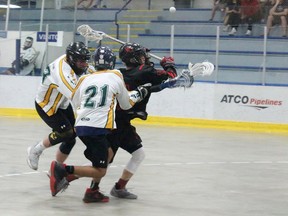 The Fort Saskatchewan Noyen Construction Junior B Rebels dominated the Sherwood Park Titans 20-3 during their home opener at the JRC on April 27. Forward Ethan Wong is forming to be this year’s set up man with seven assists. Local lacrosse fans should also expect to hear Ethan Eang’s name a lot this season with six goals on Friday.