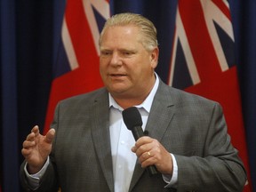 Tory leader Doug Ford made a stop in North Bay Thursday to talk to supporters and local media. One of his campaign promises is the elimination of the carbon tax.