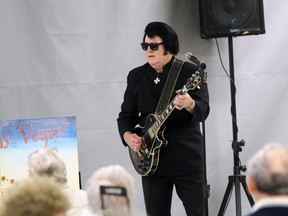 Doug McKenzie impersonates Roy Orbison during the Stratford Lakeside Active Adults Association open house at the Burnside Agriplex on Thursday, May 3, 2018 in Stratford, Ont. Terry Bridge/Stratford Beacon Herald/Postmedia Network
