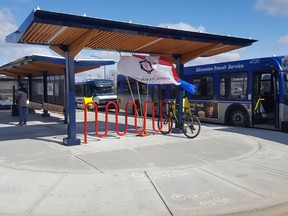 The Fort’s first park and ride officially opened with a ribbon cutting ceremony on May 1. The new facility will replace the bus stop at the Dow Centennial Centre and will offer some new amenities including bicycle parking and a heated shelter.