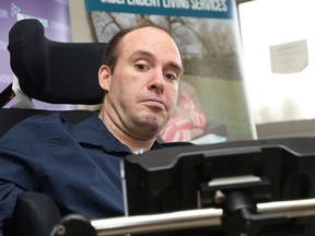 Derek Bradford takes part in a provincial government funding announcement of $2 million for the creation of a new building for the March of Dimes Wade Hampton House in Sudbury on Thursday. John Lappa/Sudbury Star/Postmedia Network