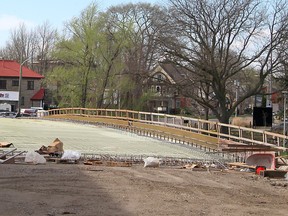 The rehabilitation of the Fifth Street Bridge in Chatham is on track and expected to be completed by the end of June 2018. Photo taken on Friday May 4, 2018. (Ellwood Shreve/Chatham Daily News)