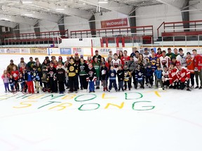 Morden gathered to show support for the Humboldt Broncos on April 28. (LAUREN MACGILL, Morden Times)