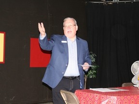 Steve McLellan, the chief executive officer of the Saskatchewan Chamber of Commerce addressed the crowd at the Melfort Chamber of Commerce meeting on May 4.