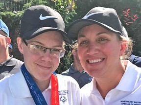 Special Olympics golfer Mandy Demerse, 29, left, and caddie Michelle Cundari after earning a berth on Team Ontario with a silver medal performance at the provincials in Caledon July 2017.
Submitted Photo