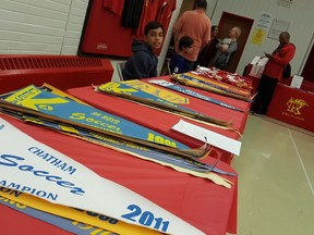 Numerous pieces of memorabilia were on hand at John N. Given Public School, which hosted a farewell event on Saturday. (Trevor Terfloth/The Daily News)