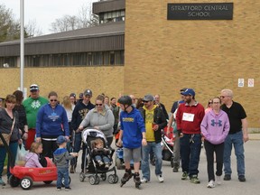 Participants gathered at Stratford Central Secondary School Sunday morning for the annual Stratford Perth MS Walk. (Galen Simmons/The Beacon Herald/Postmedia Network)
