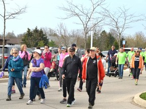 Organizers hosted the fourth annual Hike for Hospice at the Stratford Rotary Complex Sunday morning. (Galen Simmons/The Beacon Herald/Postmedia Network)