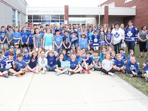Last month in Toronto, a deranged man jumped a curb in a white rental Ryder van and decided to hit all pedestrians in his path. Seaforth Public School held a special dress up day to remember those lost in the carnage. (Shaun Gregory/Huron Expositor)