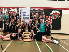 The St. Peters Apostle Spartans handball team  claimed the provincial championship on their home court on April 28.