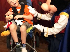 Mitchell’s Trayton Hoskin, who turns eight-years-old in July, was one of 80 children to participate in the Sunshine Foundation’s DreamLift trip to Disney World April 24. Trayton got to meet Mickey Mouse while there! SUBMITTED