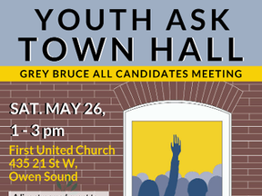 The poster for the upcoming youth town hall.