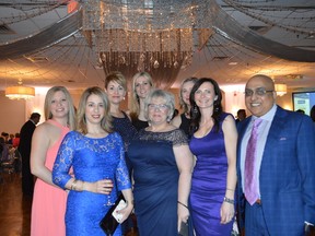 Timmins and District Hospital staff from the Maternity Unit attend the Foundation’s spring gala. From left are pediatrician Dr. Sarah Morse, RN Jennifer Sharp, unit manager Vicky Bernard, RN Janey Parnell, educator Krista Plaunt, obstetrician Dr. Jaclyn Bernardi, RN Melinda Wawrzaszek and Dr. Arul Raveendran.