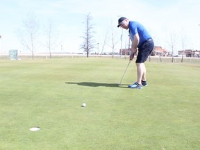 Kevin Cropper putted on Hole 10 at the Melfort Golf and Country Club on Sunday, May 6.