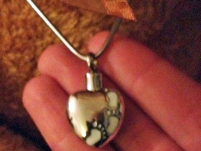 Police are searching for a stolen necklace that contains the ashes of the victim's deceased daughter. Supplied by the Kingston Police