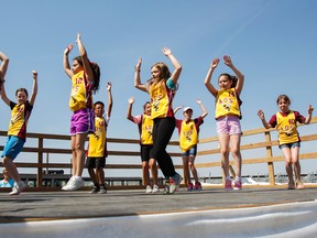 Student representatives from Archbishop O’Sullivan Catholic School lead the dance to the song We Are One during the 10th annual Celebration of Dance at Fort Henry on Wednesday. (Julia McKay/The Whig-Standard)