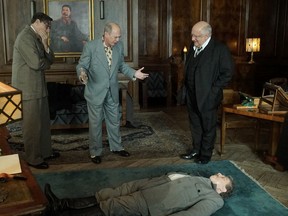Steve Buscemi (centre) stars in The Death of Stalin, which will be screened Thursday night at the Galaxy Cinemas by the Brantford Film Group. (Associated Press)