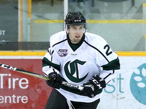 Crusaders forward Erik Miller may be looking at another chance in the WHL next season after his rights were acquired by the Swift Current Broncos. Photo courtesy Target Photography