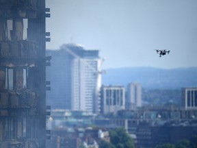 Police used a drone to inspect the 24-storey residential Grenfell Tower block in West London following the June 14, 2017 fire. Closer to home, Slave Lake’s fire department used a drone last week during search and rescue efforts for a teenager who fell in the Athabasca River. Fort fire chief Shawn McKerry says it’s only a matter of time before the Fort’s department buys a drone and use it for commercial, industrial and multi-level residential fires. The technology would increase surveillance capabilities and increase firefighter safety.