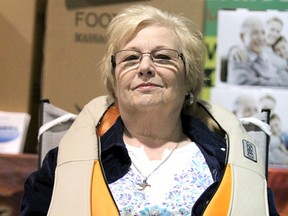 Margaret Cacciotti gets “the full treatment” at Utopia Therapy's display at Sault Ste. Marie Home and Lifestyle Show at John Rhodes Community Centre on Saturday.