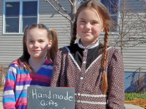 Niomi and Hannah Grace Collins have their first entrepreneurial experience.