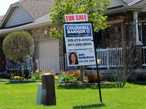 A real estate for sale sign is seen here on Saturday, May 12, 2018 in Stratford, Ont. Terry Bridge/Stratford Beacon Herald/Postmedia Network
