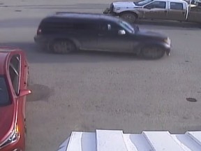 PHOTO SUPPLIED
RCMP are seeking the public’s assistance in identifying the occupants of what is believed to be a Dodge Nitro. RCMP believe it has damage to the rear and driver side windows.