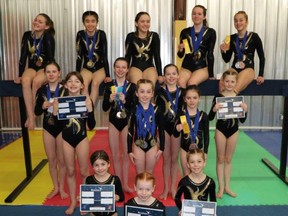 Back row, from left, Samantha Cloutier, Mia Leggett, Jasmine Secord, Amber-Rose Marier and Amelie Laroche. Second row, from left, Hannah Junkin, Kiana Begin, Zoe Coutu, and Riley Larochelle. Third row, from left, Trista Guenette, Danica Laroche, and Melody Grenier. Front row, from left, Ellie Coutu, Myriam Desrochers and Olivia Laroche. Athletes missing from photo Emilie Lepine, Elle Finucan-Elvestad and Molly Lucas.