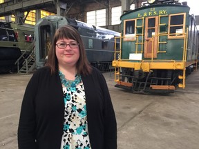 Dawn Miskelly, executive director of the Elgin County Railway Museum, shows off the newly re-opened section of the museum. A renovation project saw over 8,200 square feet of roof replaced in the centre section. (Laura Broadley/Times-Journal)