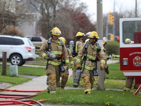 Kingston Fire and Rescue crews respond to a reported explosion on Milford Drive Monday afternoon. Elliot Ferguson, The Whig-Standard, Postmedia Network