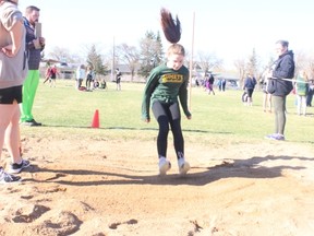 Caitlin Quigley was one of the track and field competitors for MUCC at the mini meet in Tisdale on Wednesday, May 10.